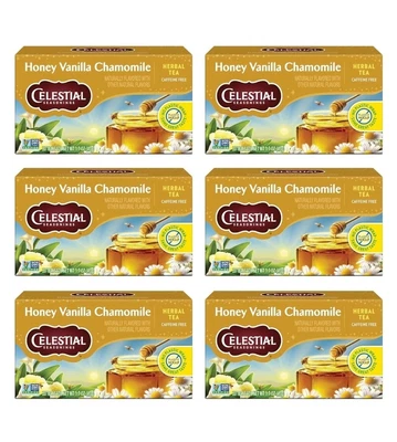 Paquete de 6 condimentos celestiales té de hierbas miel vainilla manzanilla 20 unidades ea 02/27 Foto 1 de 4