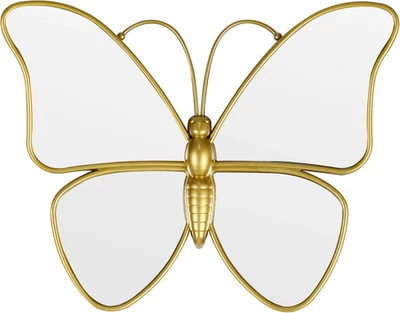 Espelho de parede decorativo borboleta com moldura de plástico dourado (12,2 X 9,8 polegadas) - Imagem 1 de 4