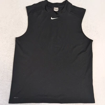 Camiseta deportiva vintage de malla Nike para hombre L Y2K 177555-010 a cuadros centrales Swoosh Tank Foto 1 de 4