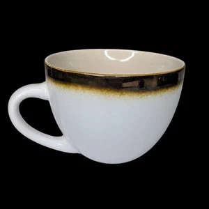 Tazza/tazza da caffè Fisher bordo in rame su gres bianco bocca larga 18 oz - Foto 1 di 15