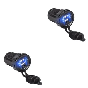 2 Stück Dual USB Ladegerät Buchse Auto Ladegerät für Auto Boot Marine ATV LKW Motorrad - Bild 1 von 12