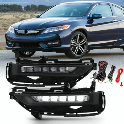Luces antiniebla LED completas para parachoques Honda Accord 2016-2017 cupé de 2 puertas con interruptor de cableado Foto 1 de 4