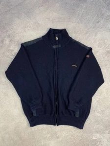 Paul Shark Navy Blue Heavy Knit Full Zip Wool Cardigan Sweater Mens Size XL - Picture 1 of 14