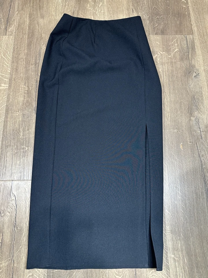 Falda larga negra Heart Soul para mujer con abertura frontal recta lisa talla 7 Foto 1 de 4