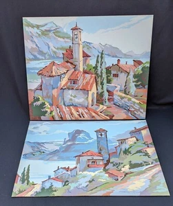 Par de pintura vintage de paisaje europeo PBN por números pintura impresionista - Imagen 1 de 6