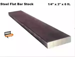 Steel Flat Bar Stock 1/4" x 3" x 6 Ft Rectangular Unpolished 1018 Alloy - Picture 1 of 6