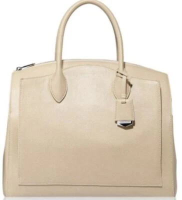 KAREN MILLEN Mayfair Leather Grab Bag Womens Shoulder Bag Beige - Image 1 of 4