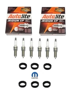 6 x IRIDIUM XP SPARK PLUG + WELL GASKET FOR JEEP WRANGLER JK& JL 3.6L V6 - Picture 1 of 1