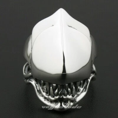 925 Sterling Silver Alien Skull Ring Biker Punk Jewelry 8S008A US Size 7~15 - Image 1 of 4