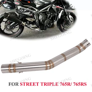 For Triumph Street Triple 765R 765RS 17-24 Stainless Exhaust Link Pipe 51MM - Picture 1 of 5