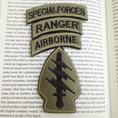 USA Special Forces & Airborne &Ranger Tabs Embroidered Hook & Loop PATCH - Image 1 of 4