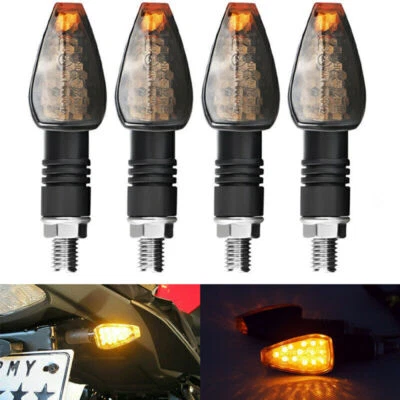 4X Intermitente de luz indicadora LED ámbar lente de humo señal de giro para motocicleta universal Foto 1 de 4