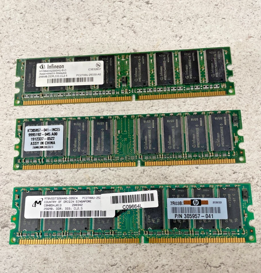 Pack of 3 HP 512MB 261584 DDR Registered ECC 266Mhz Memory Module RAM Storage - Image 1 of 2