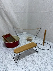 Antique mid century Childs doll laundry lot. Wolverine wash board & basin - Picture 1 of 11