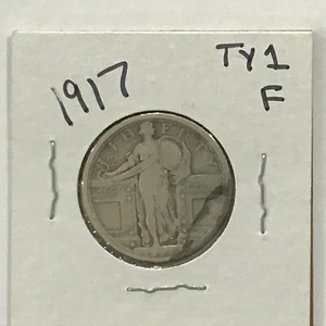 1917 Type 1 Standing Liberty Silver Quarter E8472 - Picture 1 of 4