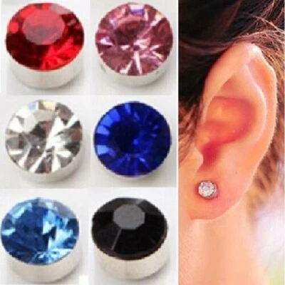 1 Paio Magnetico Orecchini Strass Magnete a Farfalla Gioielli Colori 3 - 7 Mmø - Immagine 1 di 4