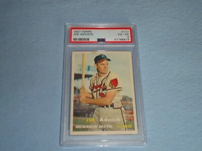 1957 Topps Baseball Card Joe Adcock # 117 PSA Grade Graded 4 VG-EX 51788819 - Image 1 of 3