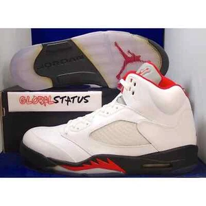 2013 NIKE AIR JORDAN 5 V RETRO FIRE RED WHITE BLACK SZ 13 ( 136027-100 ) - Picture 1 of 12