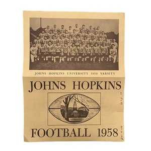Oct 4 1958 Johns Hopkins vs Franklin & Marshall College Football Lineup Good - Picture 1 of 2