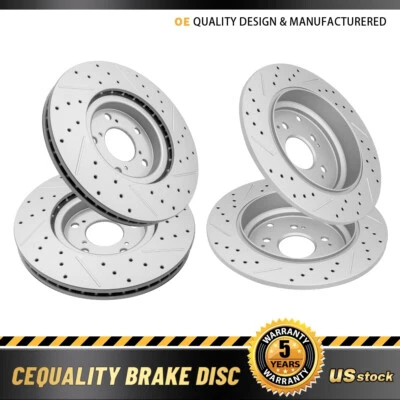 For Honda Odyssey 2011 2012 2013 2014 Front Rear Drilled Disc Brake Rotors Kit - Image 1 of 4