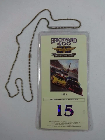 1994 Brickyard 400 IMS Pit Area #15 Garage Pass Lanyard Credential Ticket Holder Cover