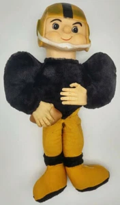 Columbia Toys 1961 ROKO 16" Black & Gold Football Player Vinyl Head Plush *RARE* - Picture 1 of 12