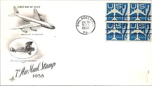 FDC 1958 SC #C50 Artcraft Cachet - Philadelphia, PA - Block Of 4 - F75140 - Picture 1 of 2