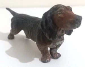 Cold-Painted Bronze - Dachshund - Dog Figurine - 11cm, 19th Century, Antique - Picture 1 of 6