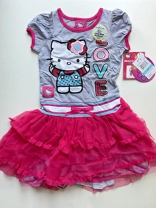 Hello Kitty Macy's "Let's Play" Girl's Ruffled Dress Size 5 - Picture 1 of 4