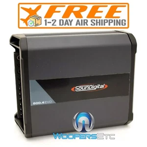 SOUNDIGITAL SD800.4 EVO 4-OHM MINI 4-CHANNEL 800W RMS MOTORCYCLE AMPLIFIER NEW - Picture 1 of 8