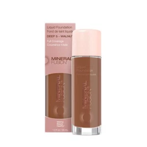 Mineral Fusion Full Coverage Liquid Foundation Deep 5 Hypoallergenic 1 fl. oz - Picture 1 of 7
