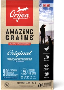 ORIJEN Amazing Grains Original Dry Dog Food, 22.5-lb - Picture 1 of 7