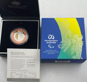 2020 Australia Paralympics $5 Bimetallic RAM Proof Coin - Gold Plating! #193/500 - Imagen 1 de 7