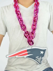 New NFL New England Patriots PINK Big Chain Necklace Foam - Picture 1 of 3