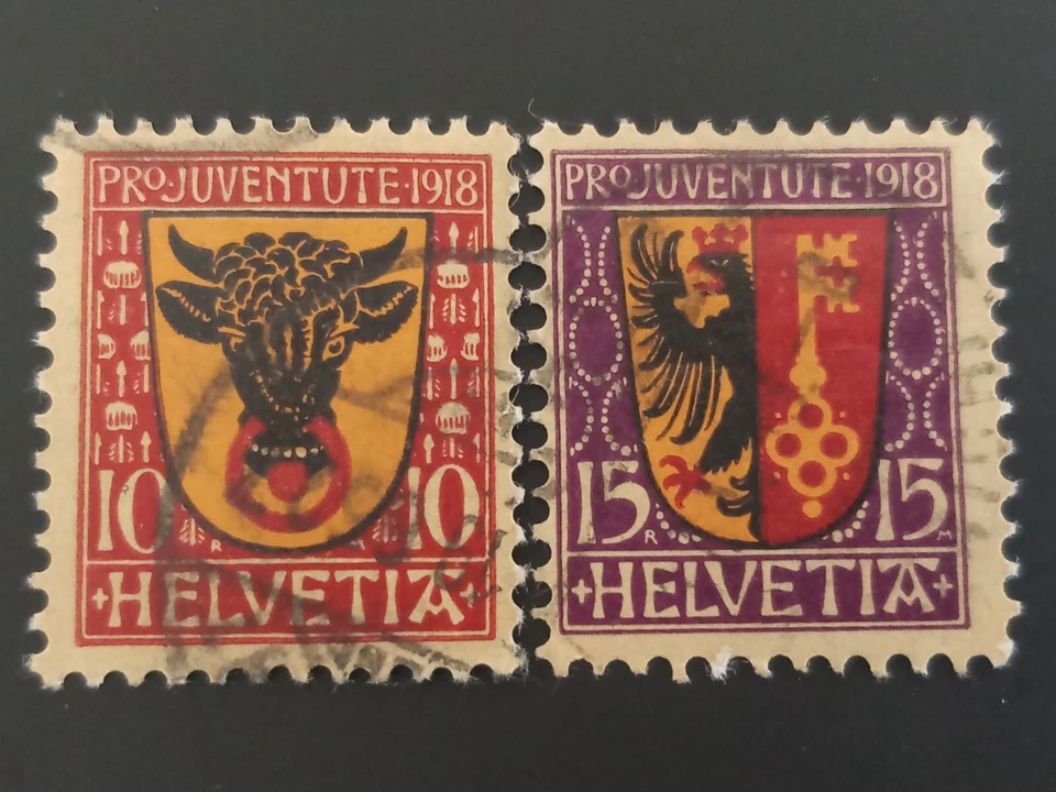 Switzerland Stamps - Semi-Postal Arm of Uri and Geneva F/VF Used B10-11 - Image 1 of 1