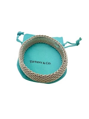 Tiffany & Co. Sterling Silver Somerset Mesh Bracelet Size Medium - Pouch - Image 1 of 4