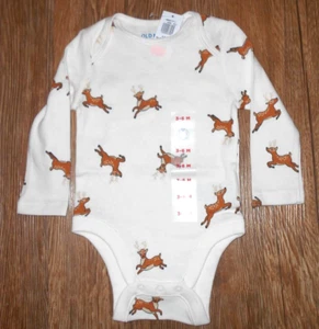 Old Navy Boys 3-6 M White-Tailed Deer Snap Bottom - Picture 1 of 1