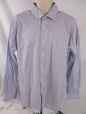 Tom James Blue White Striped Long Sleeve Button Dress Shirt Fits Mens XL CB32K - Image 1 of 4