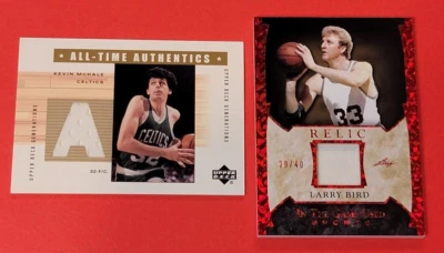 LARRY BIRD GAME USED JERSEY CARD #29/40 KEVIN MCHALE 2002 UD GENERATIONS CELTICS - Image 1 of 4