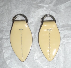 Coach Patent Leather Replacement Zipper Pull Lot of 2 Beige - Picture 1 of 7