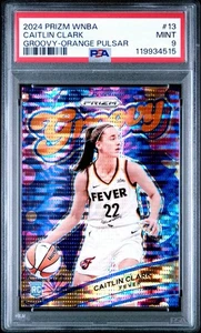 👑�2024 Prizm WNBA CAITLIN CLARK RC ROOKIE #13 GROOVY ORANGE PULSAR/75 PSA 💎MVP - Imagen 1 de 3
