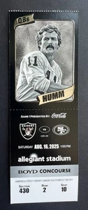 2025 San Francisco 49ers vs Las Vegas Raiders Ticket Stub 8/16/25 Mint Condition - Picture 1 of 2