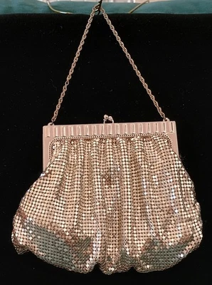 Vintage Whiting & Davis 2928 Silver Mesh Evening Party Purse w/ Chain Handle - Image 1 of 4