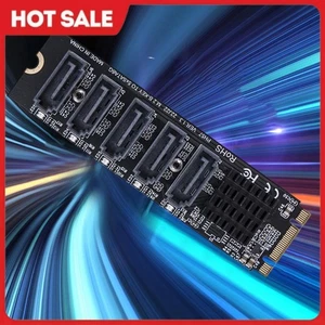 M.2 MKEY PCI-E Adapter Card 5/6 Port Converter M.2 To SATA 3.0 SATA3.0 Adapter - Afbeelding 1 van 21