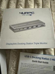 USB C Docking Station 3 Monitors with 120W Power Adapter, Displaylink Docking - Picture 1 of 9