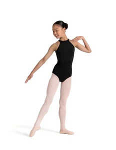 Bloch Girls Kiki Floral Halterneck Leotard Embroidered Mesh Back Black CL40003 - Picture 1 of 3