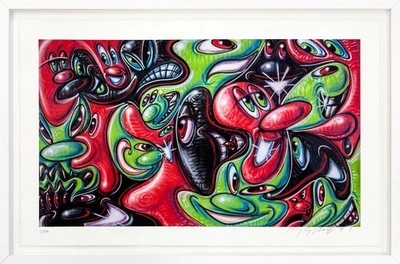 Kenny Scharf "Lugares por favor" 2021 | Impresión de pigmento de archivo firmada 24x36" enmarcada Foto 1 de 4