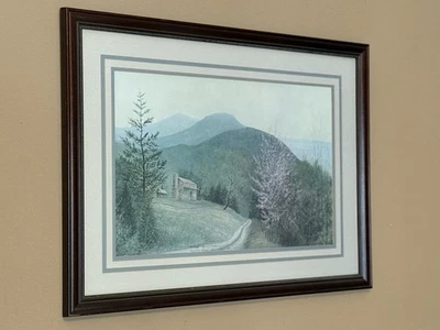 Arte enmarcado firmado 905/1500 artista de Georgia Larry Dodson Mountain Breeze Foto 1 de 4