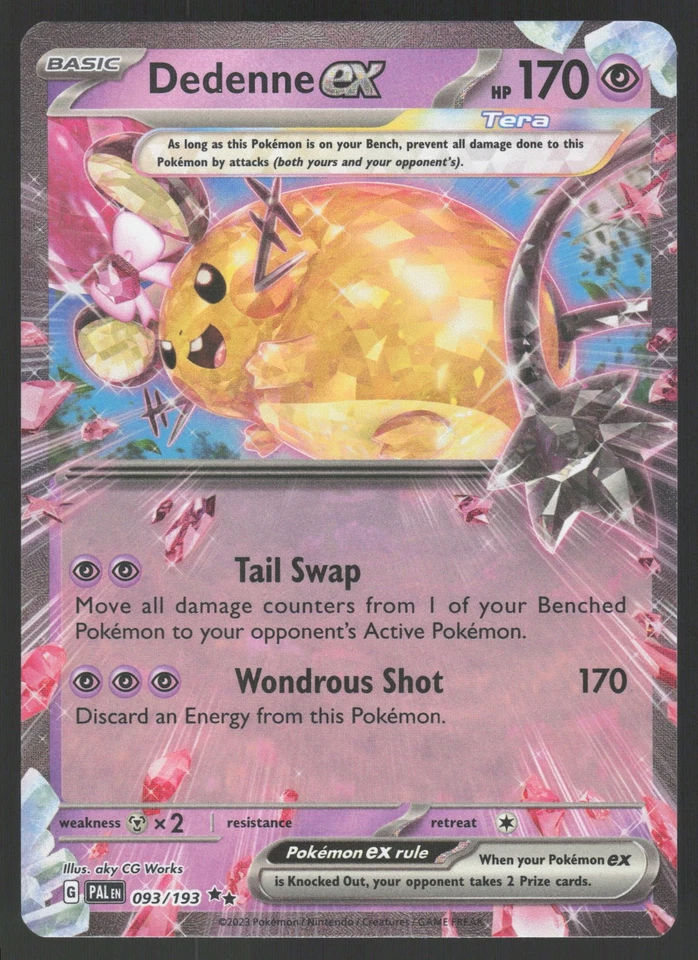 Dedenne ex - 093/193 Double Rare Pokemon TCG SV02: Paldea Evolved NM - Image 1 of 2