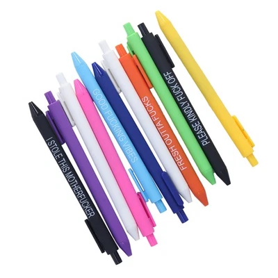 Press Ballpoint Pen 11Pcs Colorful Shell Ballpoint Pen Set Water Resistant Black - image 1 of 4